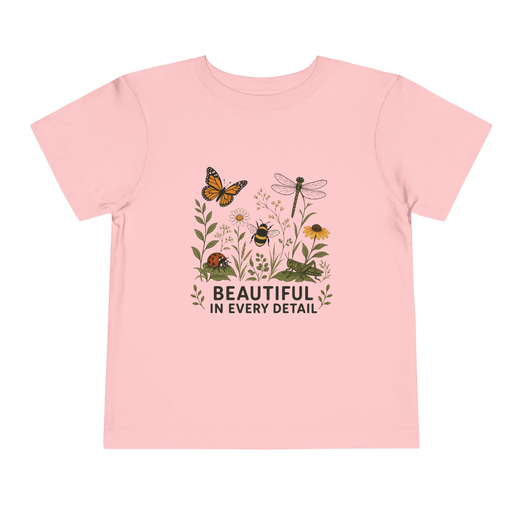 "Beautiful in Every Detail" Floral Butterfly Toddler Garden Tee