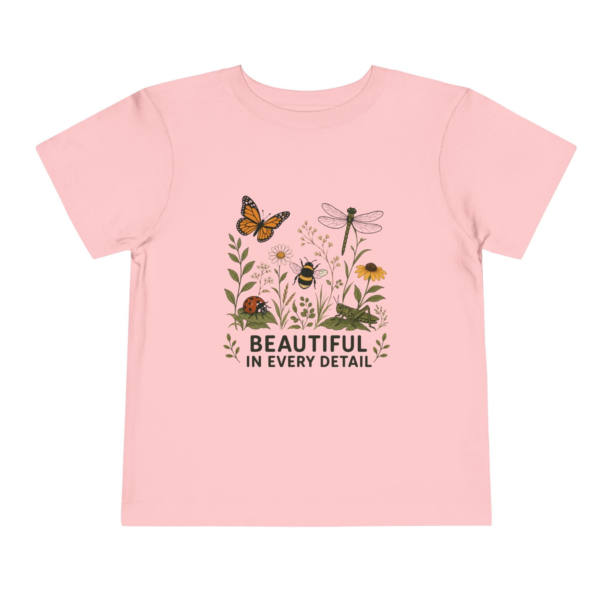 "Beautiful in Every Detail" Floral Butterfly Toddler Garden Tee