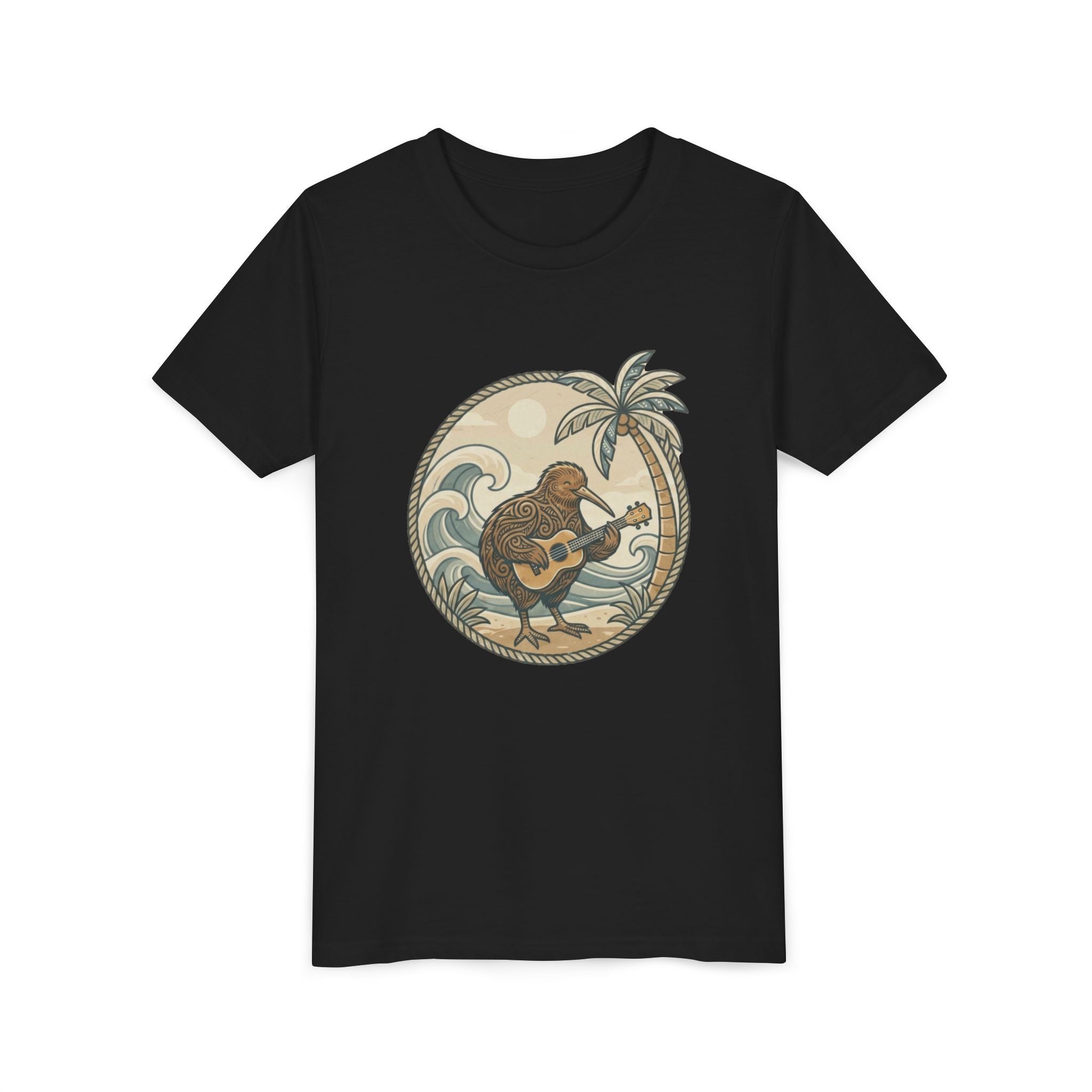 Kiwi Playing Guitar Vintage Beach Graphic