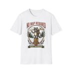 No Map Required Hiking T-Shirt — Cute Raccoon Backpacker Graphic Tee for Outdoor Lovers