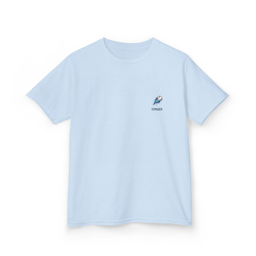 "Dinger" Pixel Art Baseball T-Shirt – Retro Gamer Baseball Tee