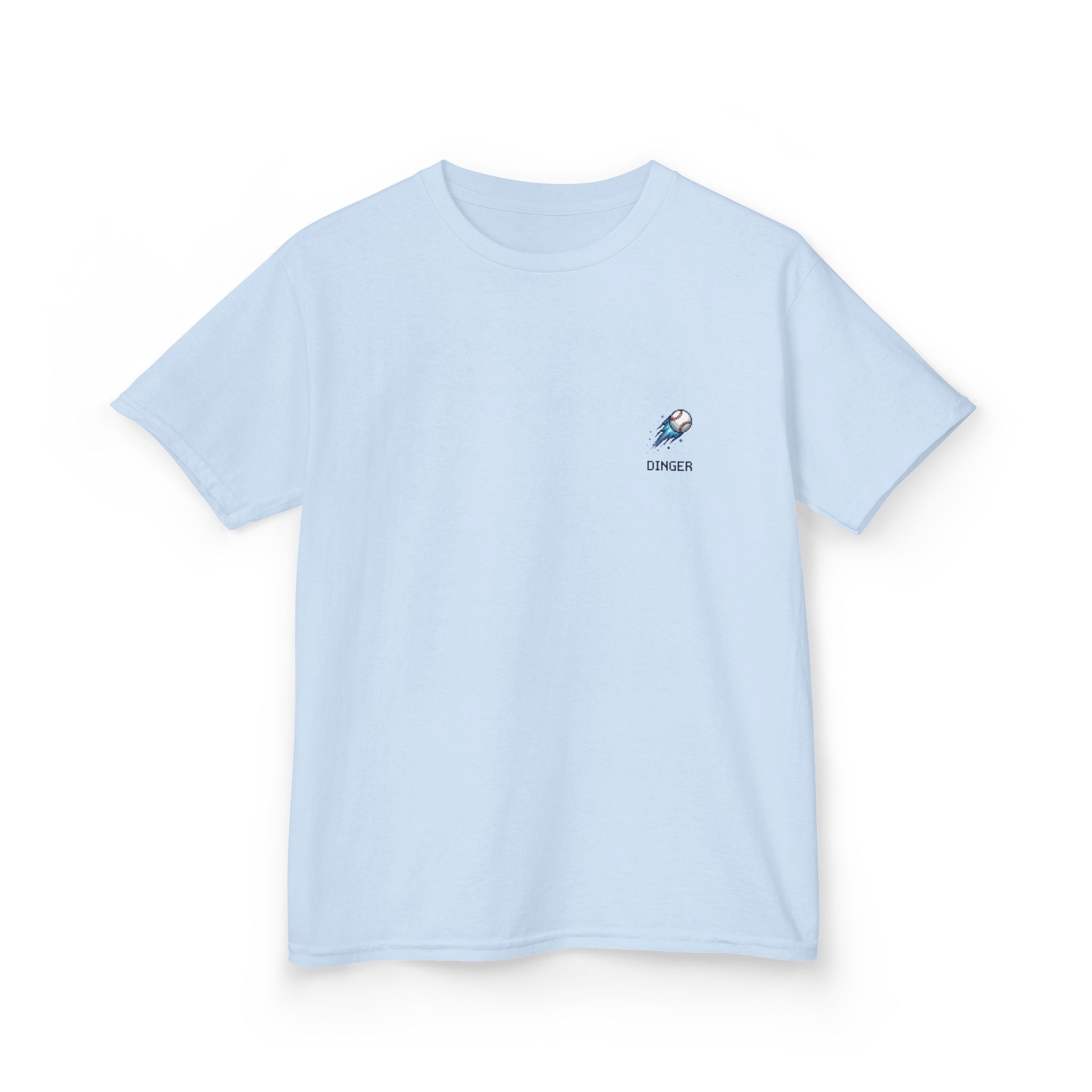 "Dinger" Pixel Art Baseball T-Shirt – Retro Gamer Baseball Tee