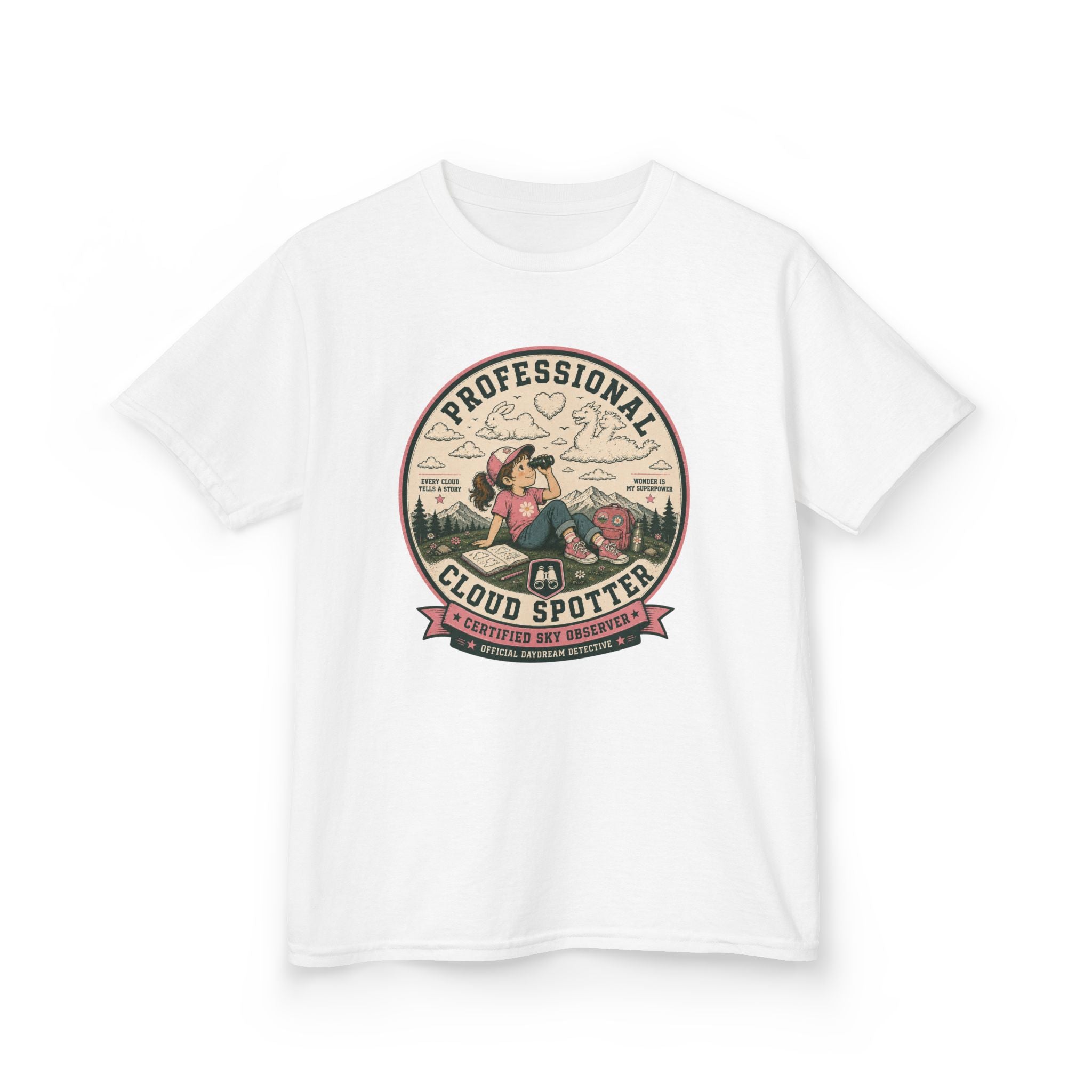 'Professional Cloud Spotter' Girl Explorer Tee