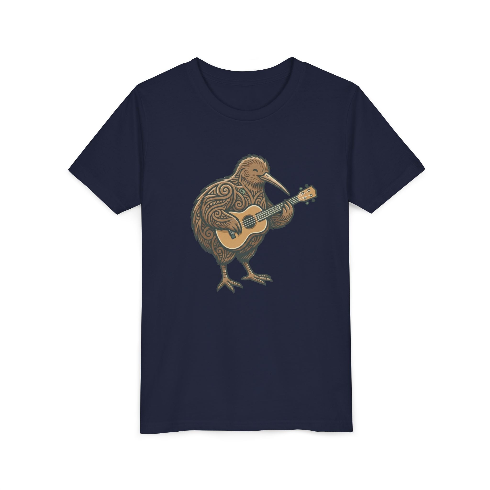 Kiwi Bird Guitar Youth Tee — Cute Musical Kiwi Kids T‑Shirt