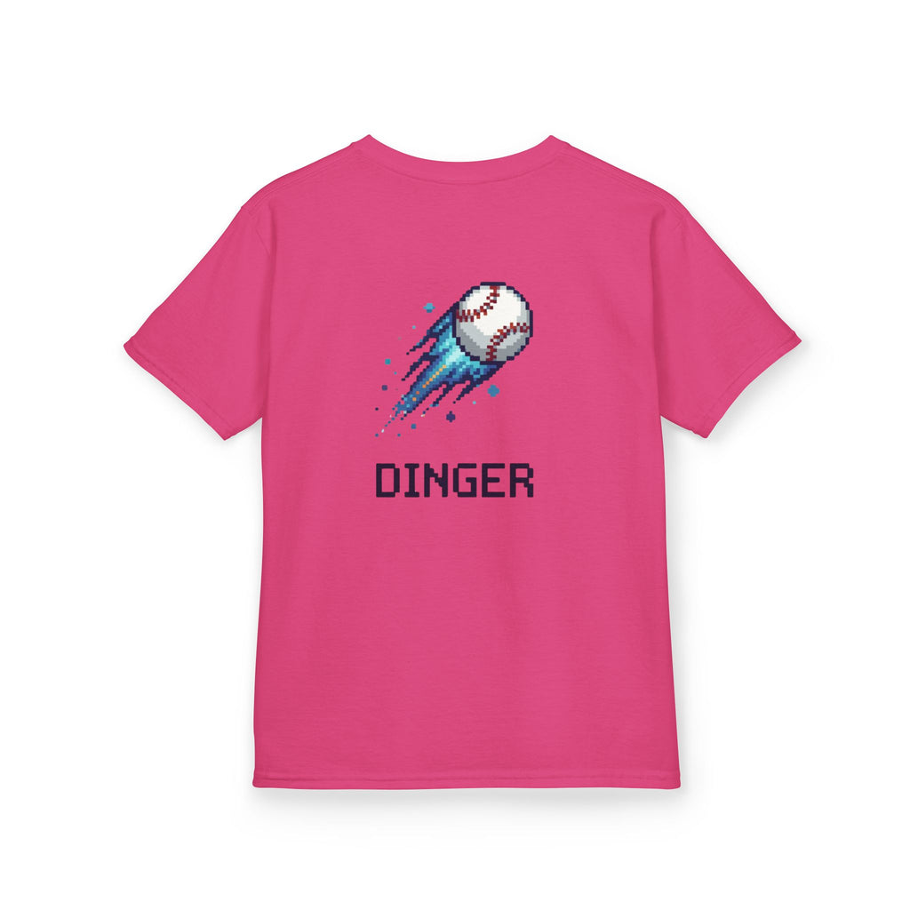 "Dinger" Pixel Art Baseball T-Shirt – Retro Gamer Baseball Tee