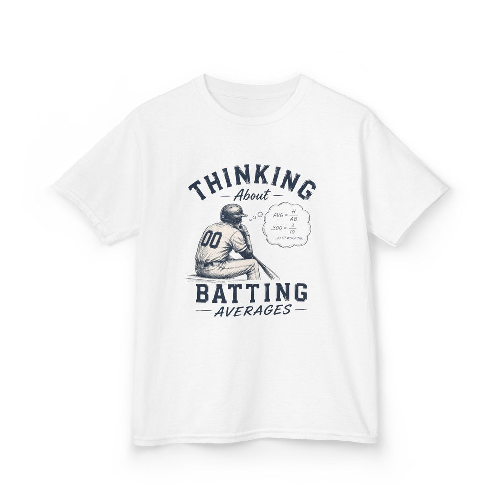 "Thinking About Batting Averages" Retro Baseball Tee