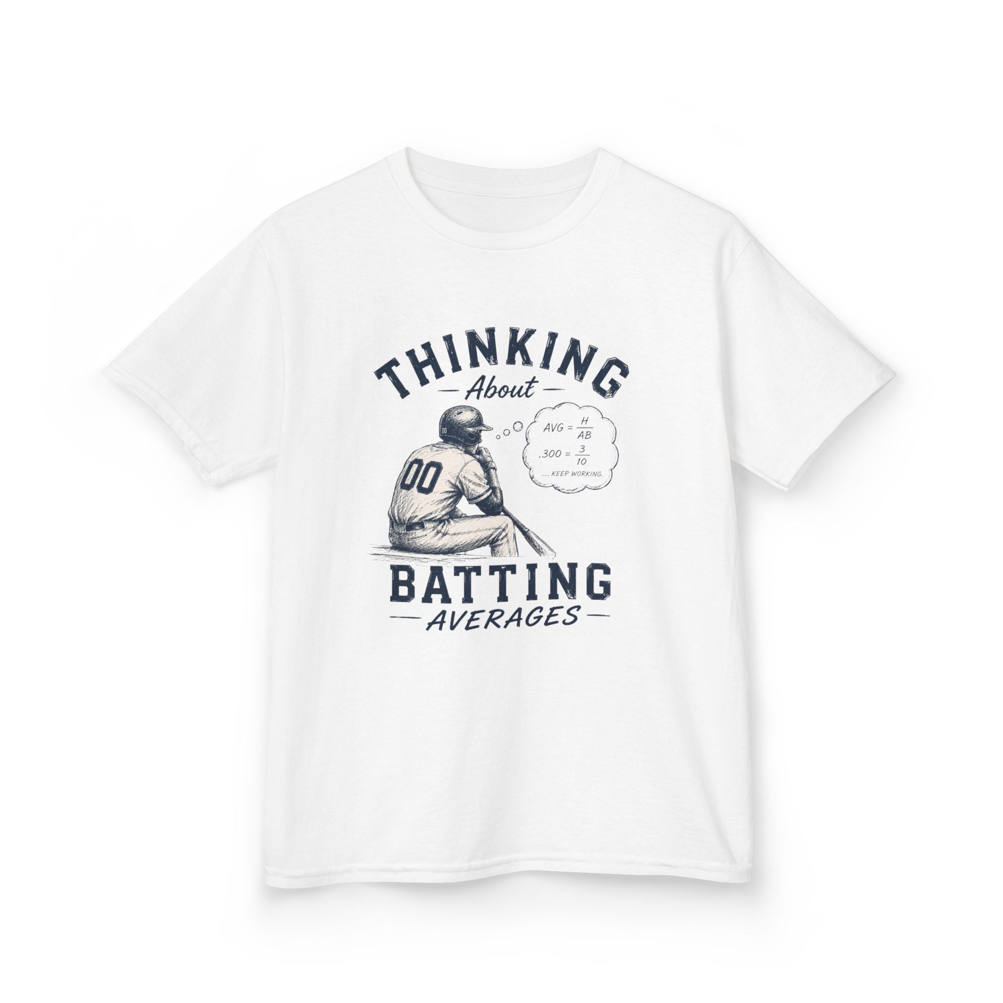 "Thinking About Batting Averages" Retro Baseball Tee