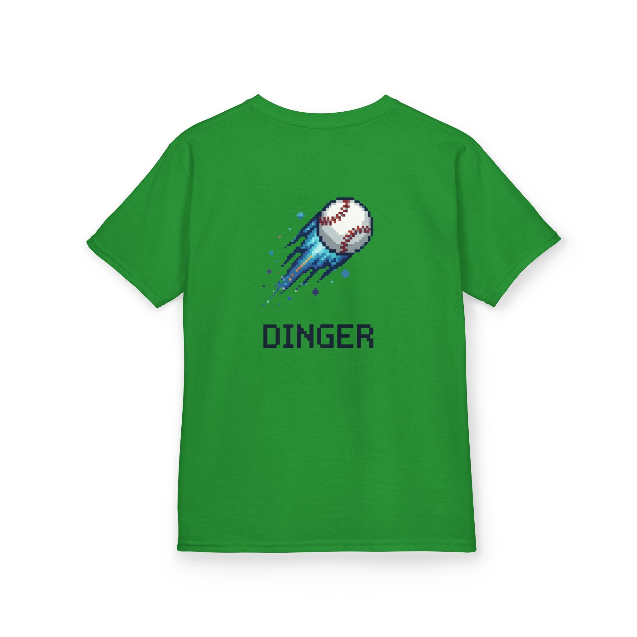 "Dinger" Pixel Art Baseball T-Shirt – Retro Gamer Baseball Tee