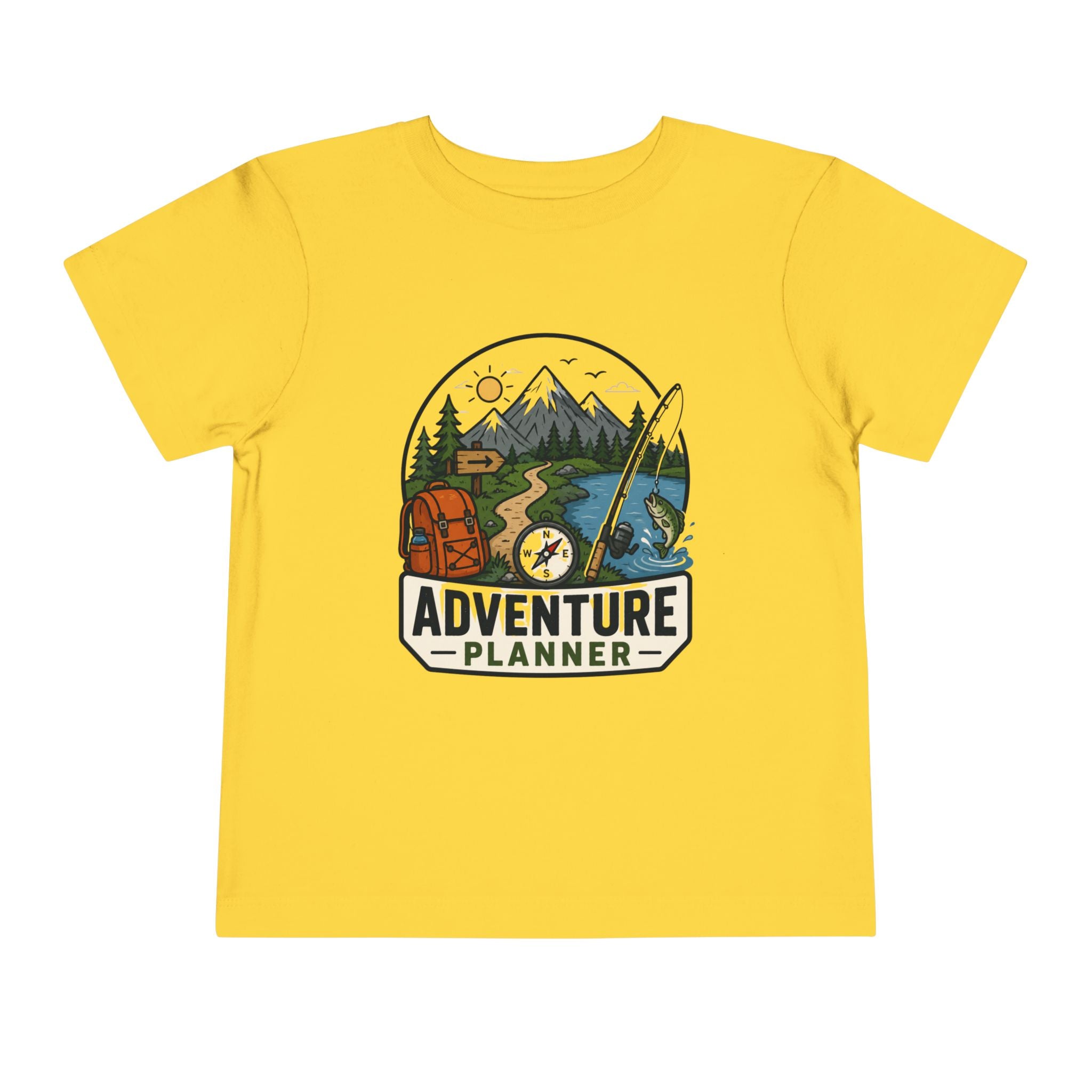 Adventure Planner Toddler Tee — Outdoor Camping & Fishing Kids Shirt