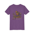Youth Tee — Cute Kiwi Bird Splash “a little dirt never hurt” Kids Graphic Shirt
