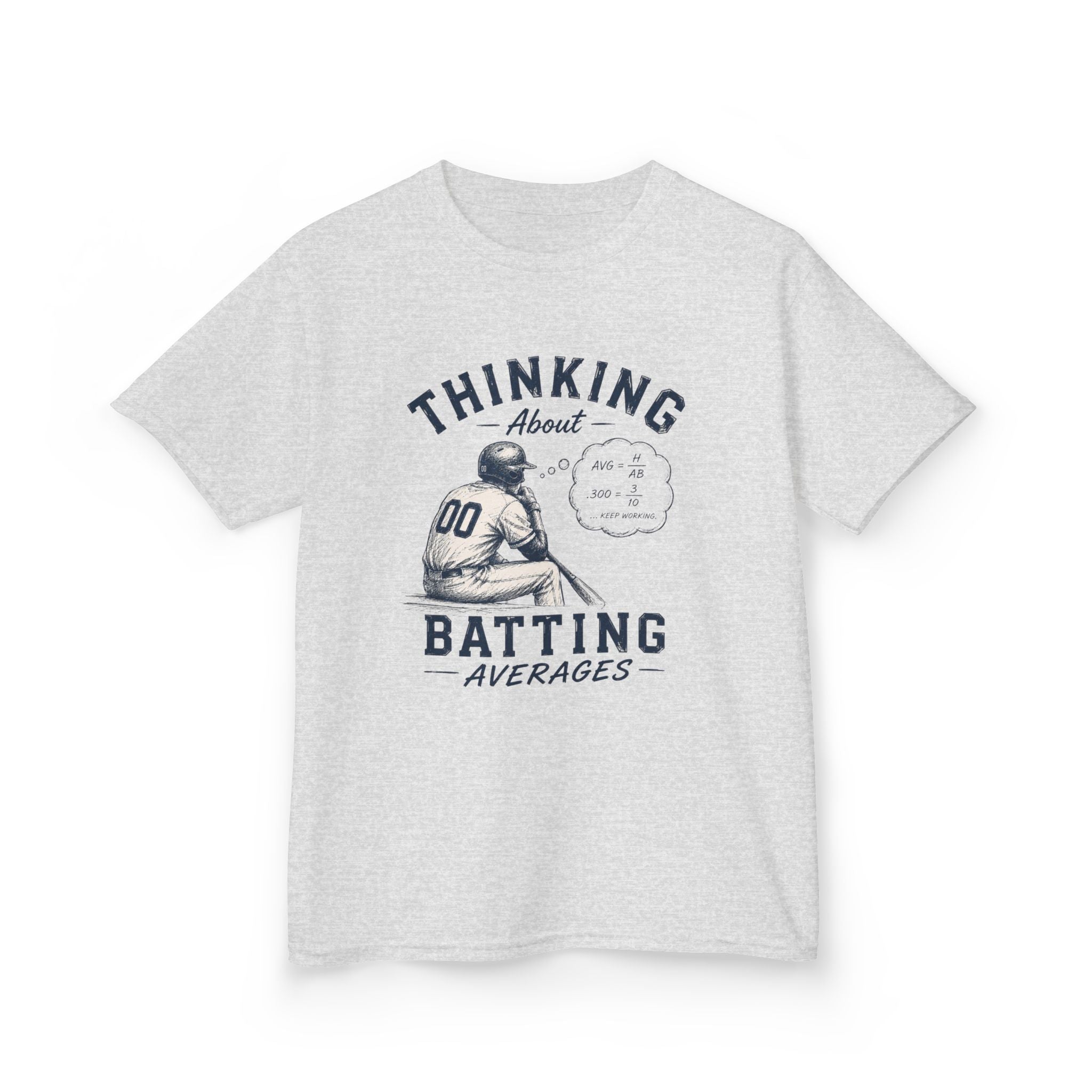 "Thinking About Batting Averages" Retro Baseball Tee