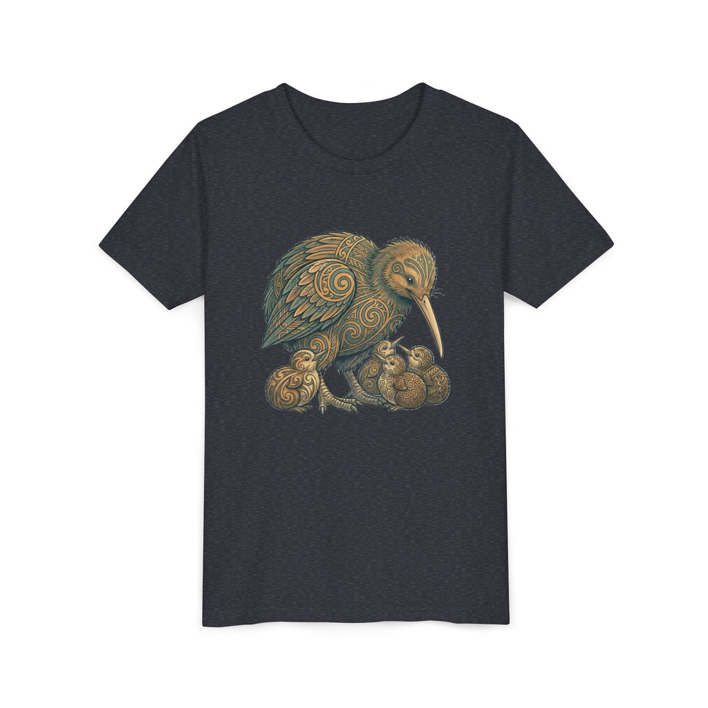Kiwi Bird Momma & Babies Kids T‑Shirt — Whimsical Kiwi & Chicks Youth Tee