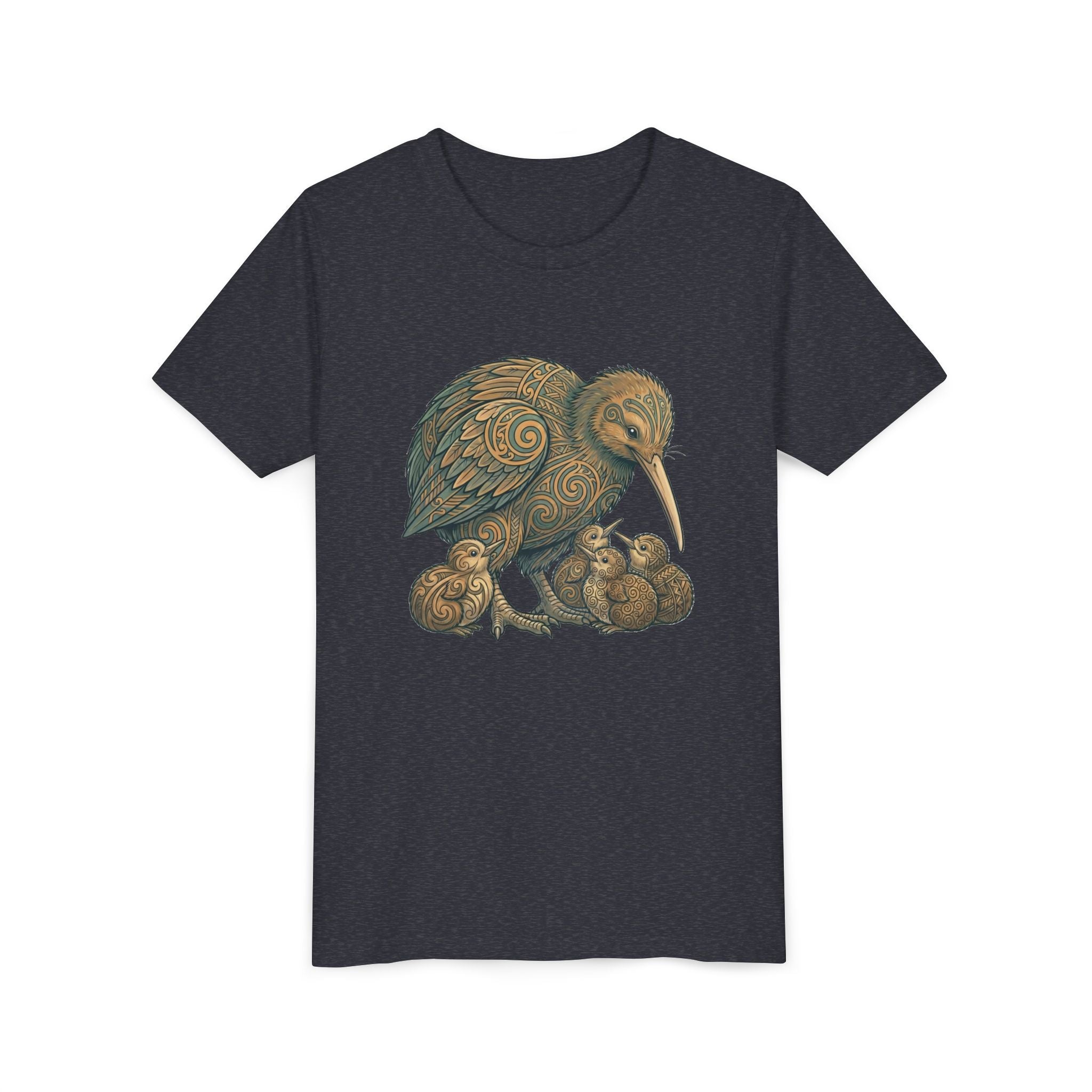 Kiwi Bird Momma & Babies Kids T‑Shirt — Whimsical Kiwi & Chicks Youth Tee