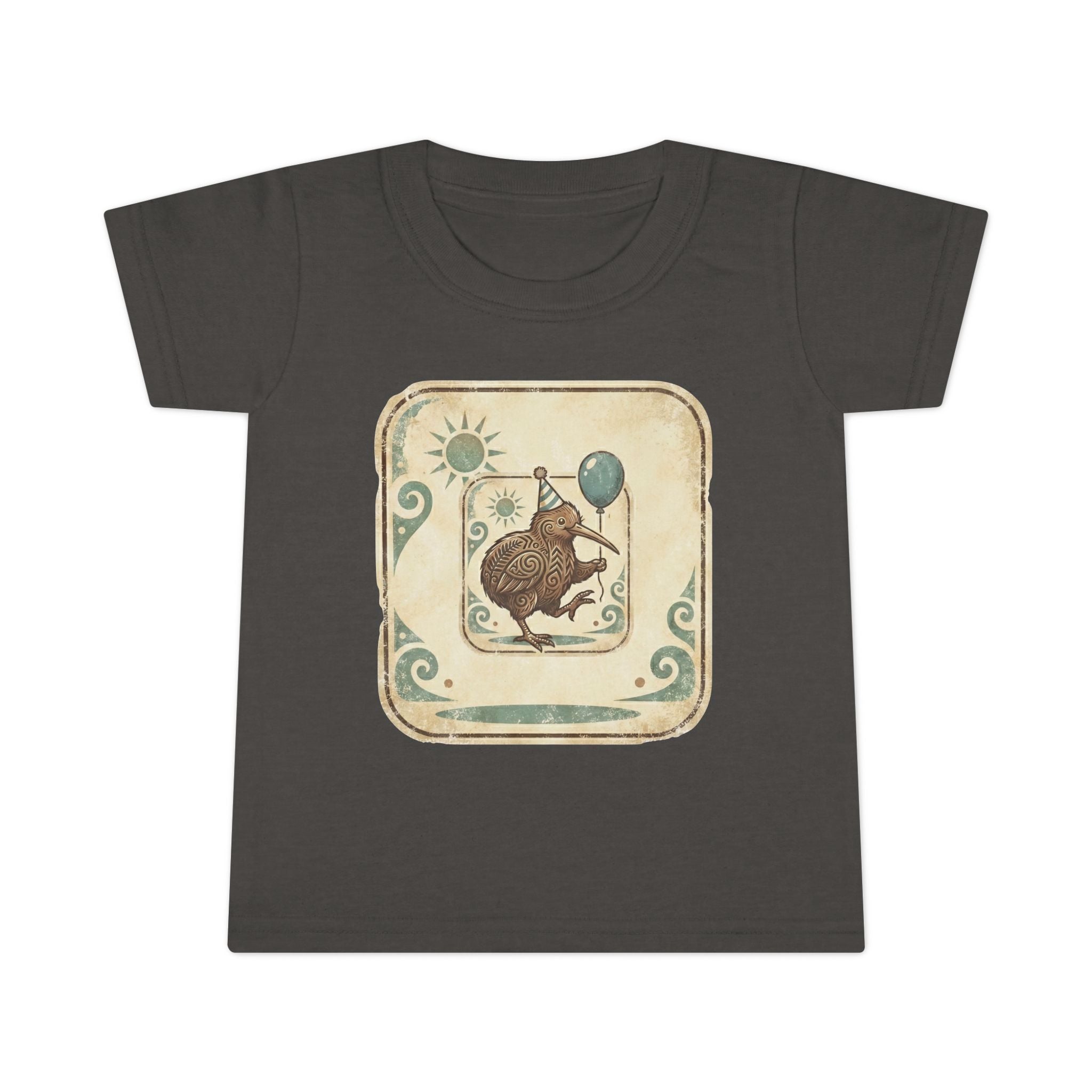 Toddler T-Shirt — Vintage Balloon Kiwi Illustration