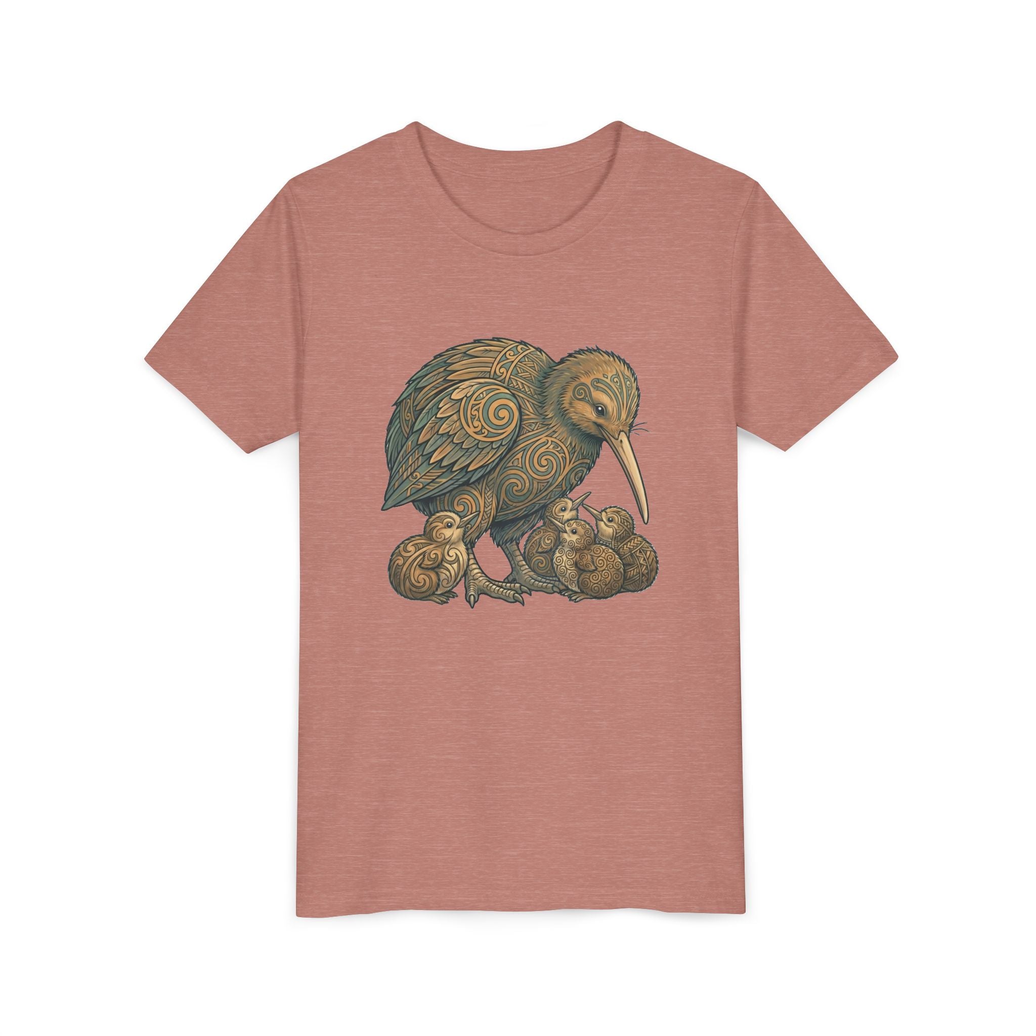 Kiwi Bird Momma & Babies Kids T‑Shirt — Whimsical Kiwi & Chicks Youth Tee
