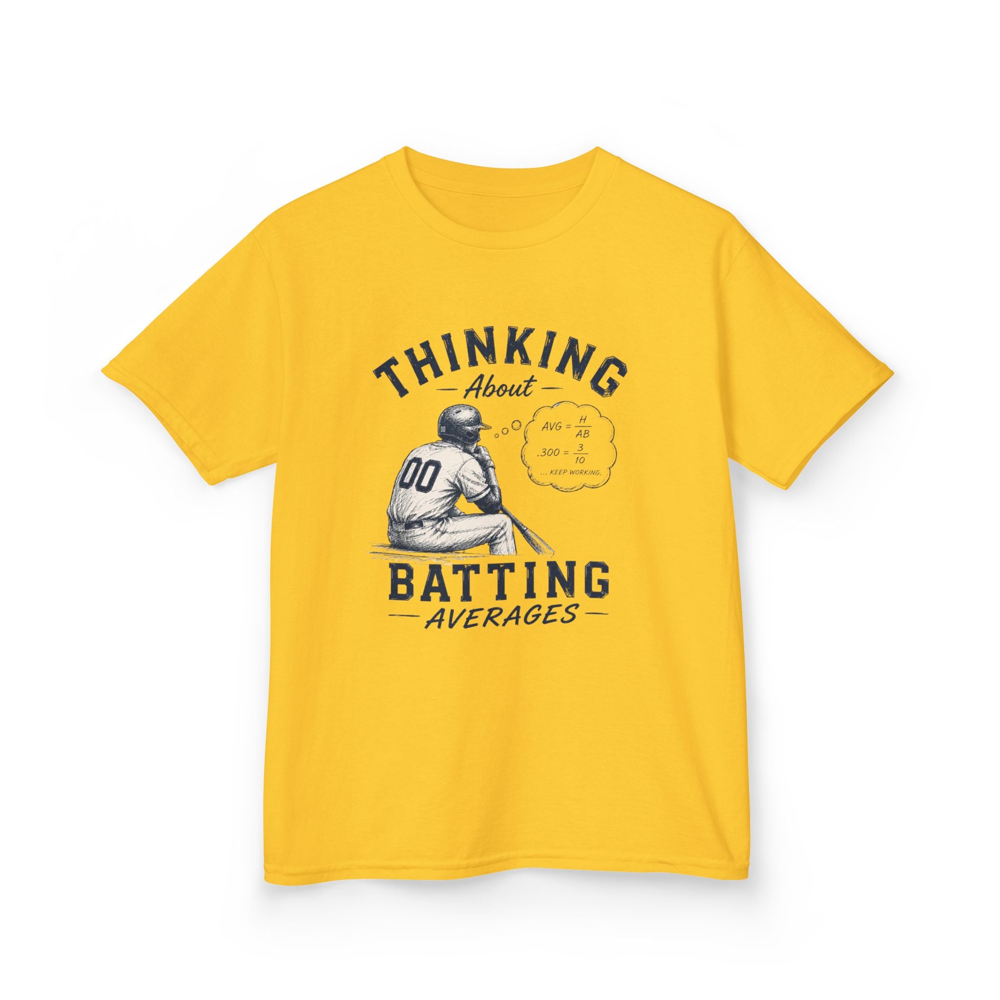 "Thinking About Batting Averages" Retro Baseball Tee