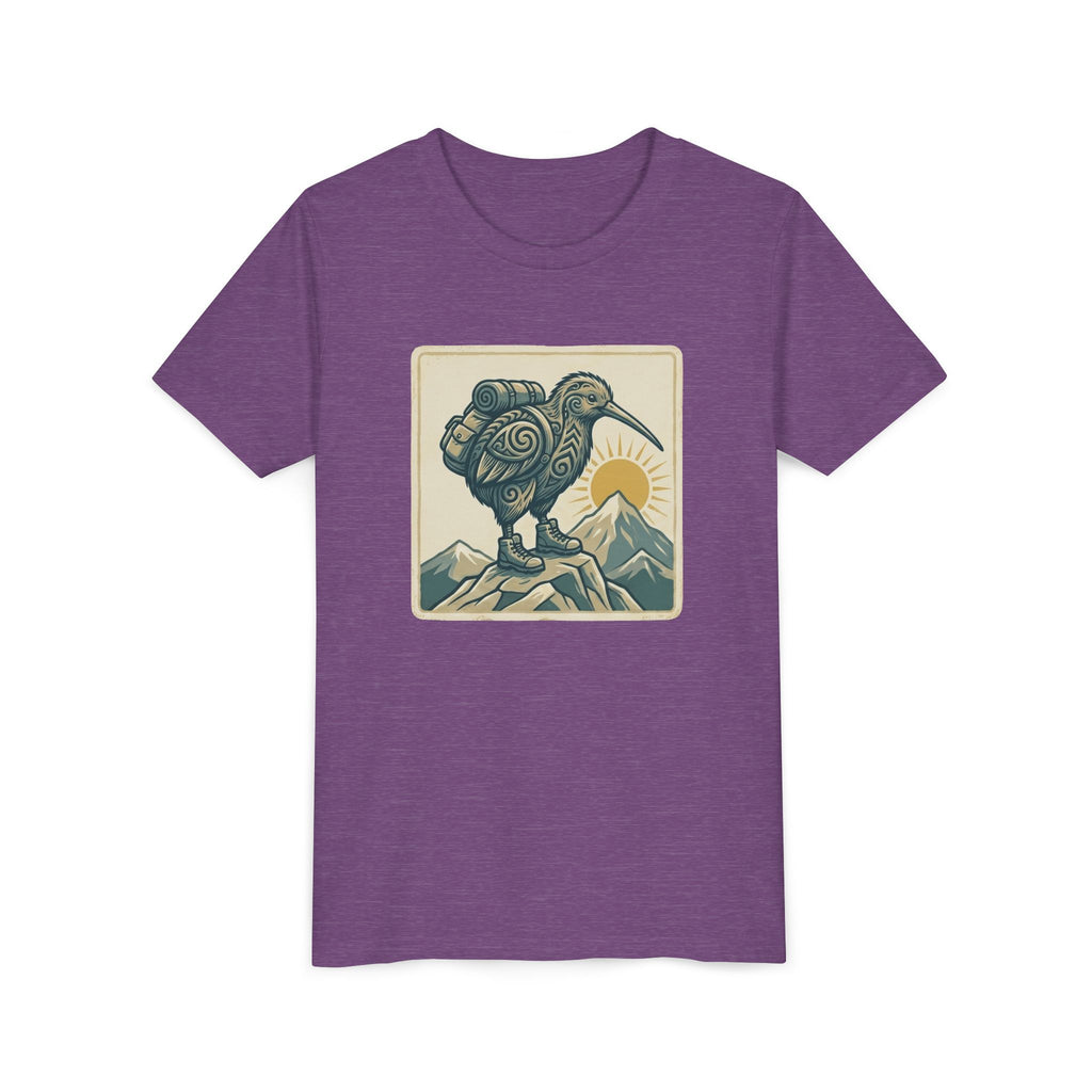 Youth Tee — Kiwi Bird on Mountains Graphic Shirt