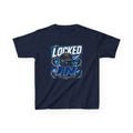 Locked In Kids T‑Shirt — Youth Baseball/Softball Helmet Graphic + Youth Size