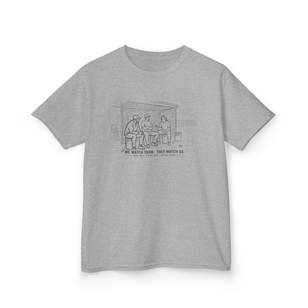 We Watch Them, They Watch Us. good men. strong boys. lasting legacy Baseball tee