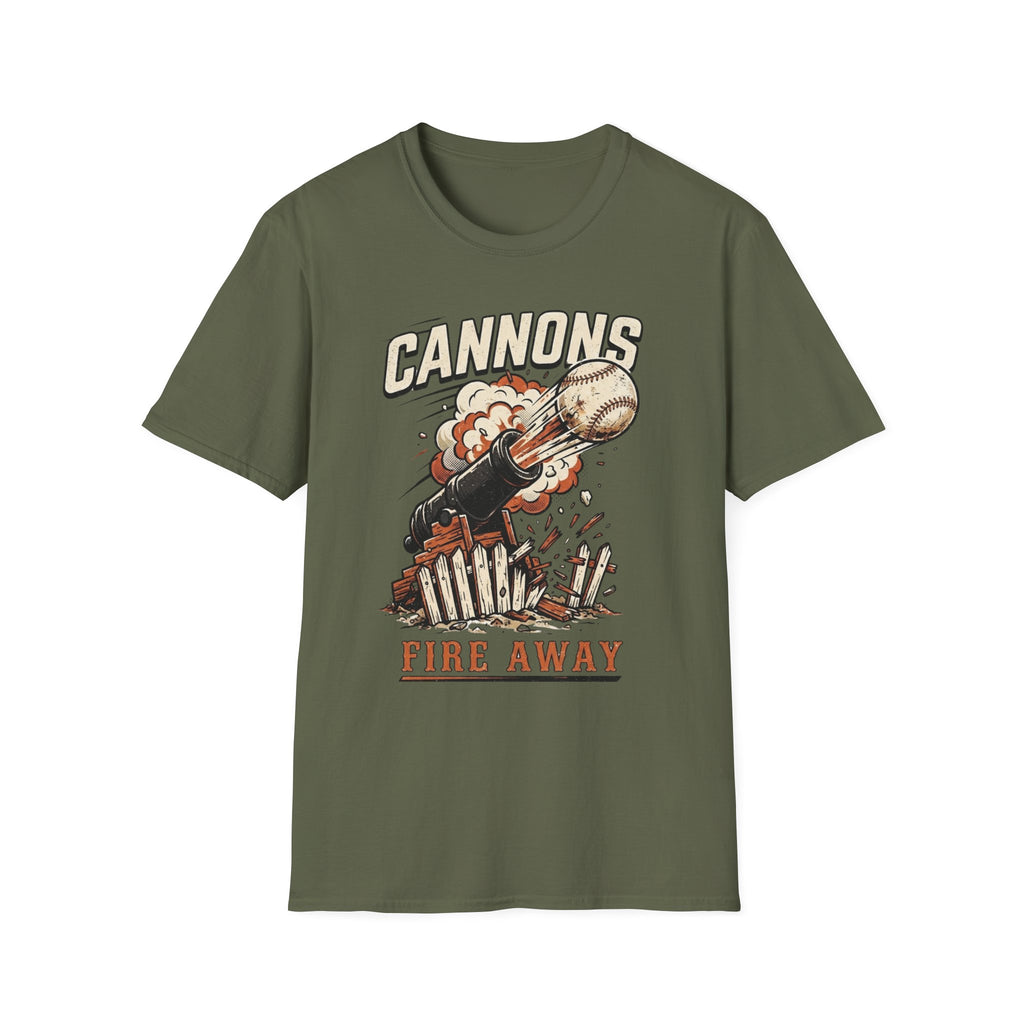 Cannons - Baseball T‑Shirt — 'Fire Away'