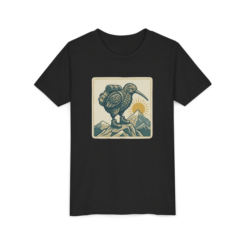 Youth Tee — Kiwi Bird on Mountains Graphic Shirt