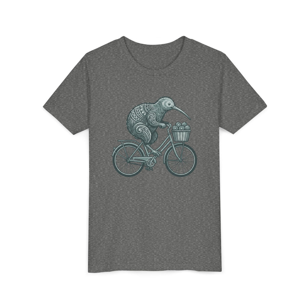 Kids Kiwi Bird Bicycle T‑Shirt – Cute Animal Cycling Graphic Tee for Children