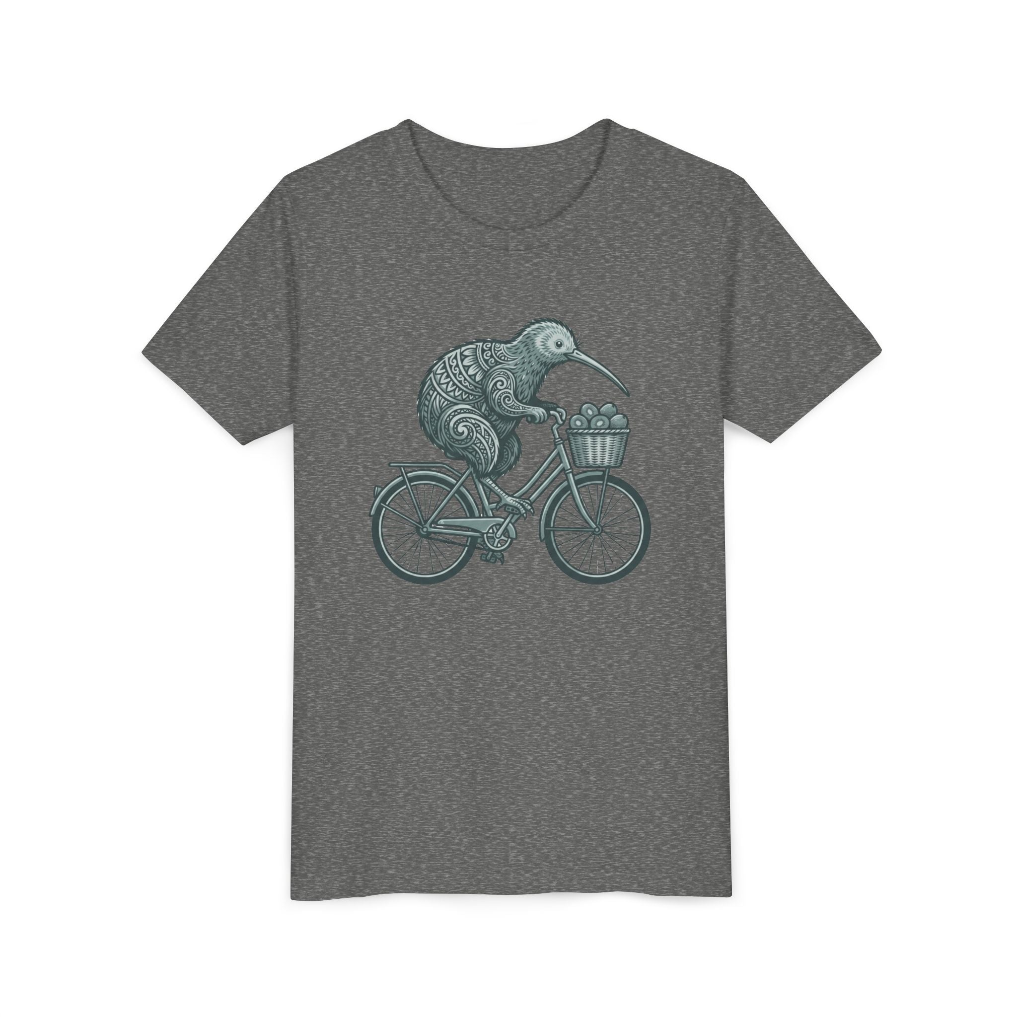 Kids Kiwi Bird Bicycle T‑Shirt – Cute Animal Cycling Graphic Tee for Children
