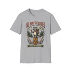 No Map Required Hiking T-Shirt — Cute Raccoon Backpacker Graphic Tee for Outdoor Lovers