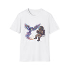 Astronaut & Cosmic Phoenix T-Shirt — Spacey Surreal Graphic Tee