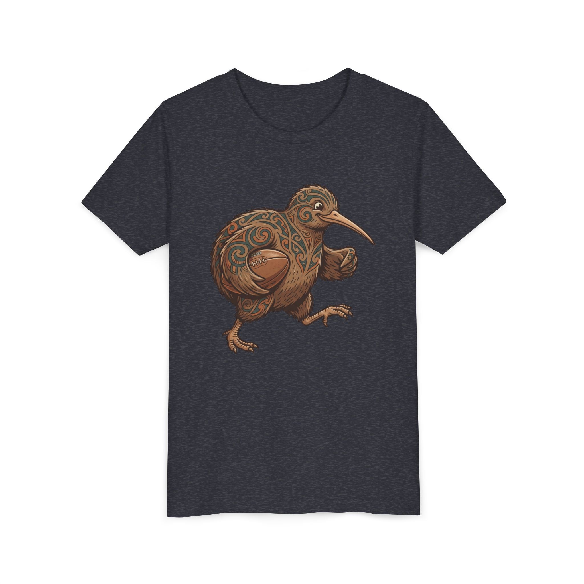 Youth Tee — Whimsical Maori-Style Kiwi Bird Kids Shirt