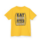 Kids Tee — "Eat Sleep Pitch Repeat" Baseball Shirt
