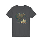 Youth Tee — Kiwi Bird & Sandcastle Kids T‑Shirt (Cute Beach Animal Design)