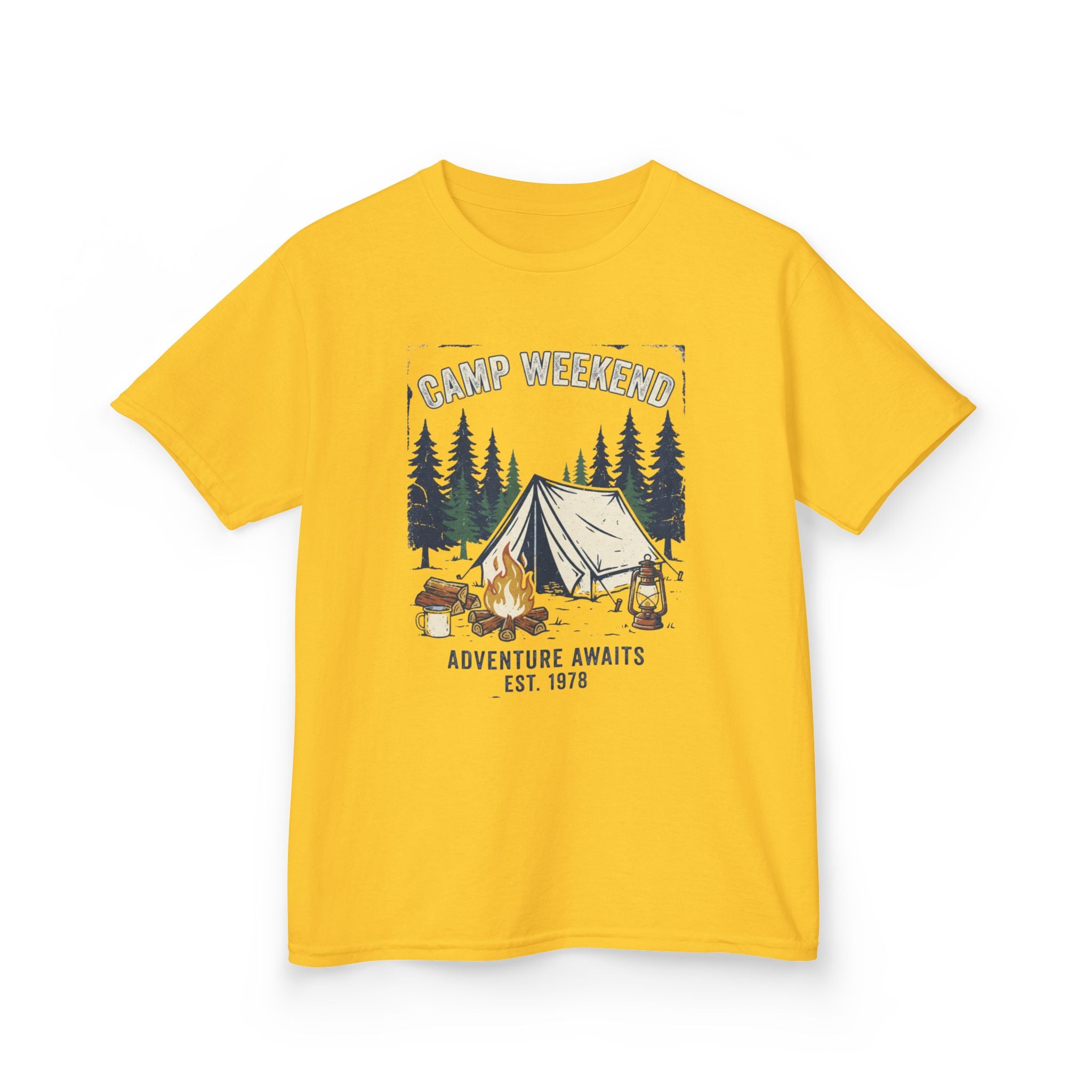 "Camp Weekend: Adventure Awaits" Kids Graphic Tee