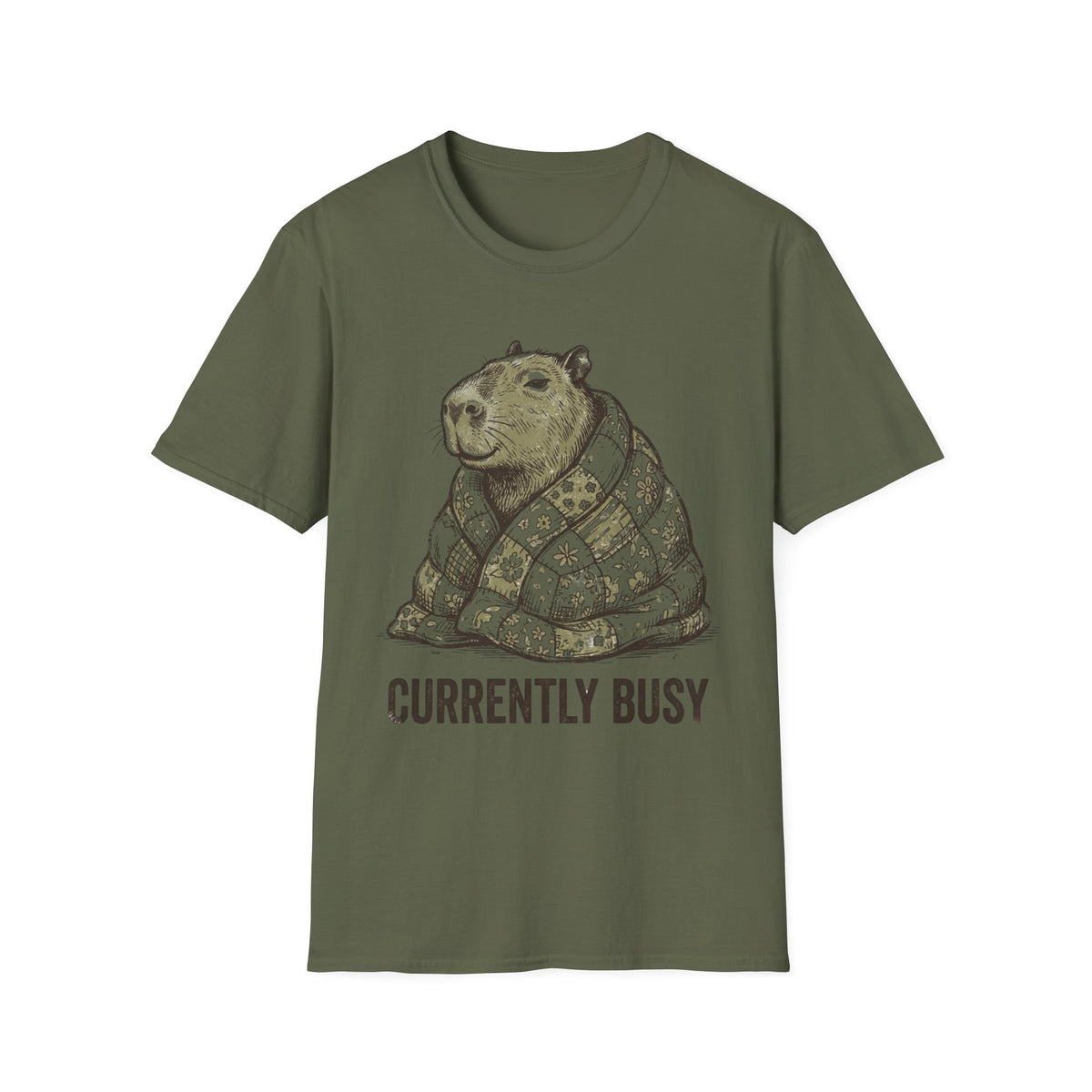 Cozy Capybara "Currently Busy" +Adult Size