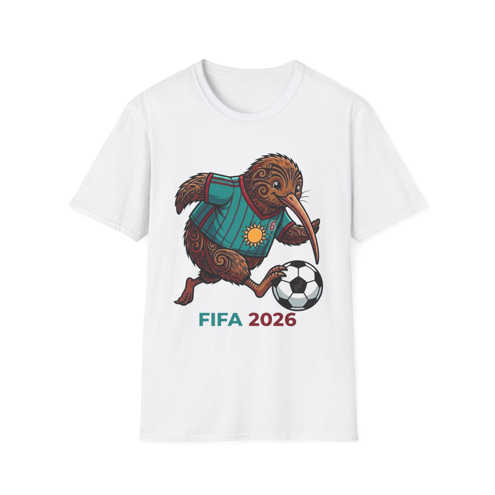 FIFA 2026 Kiwi Soccer Player T-Shirt, Funny Football Bird Graphic Tee, Unique New Zealand Sports Gift for Adults