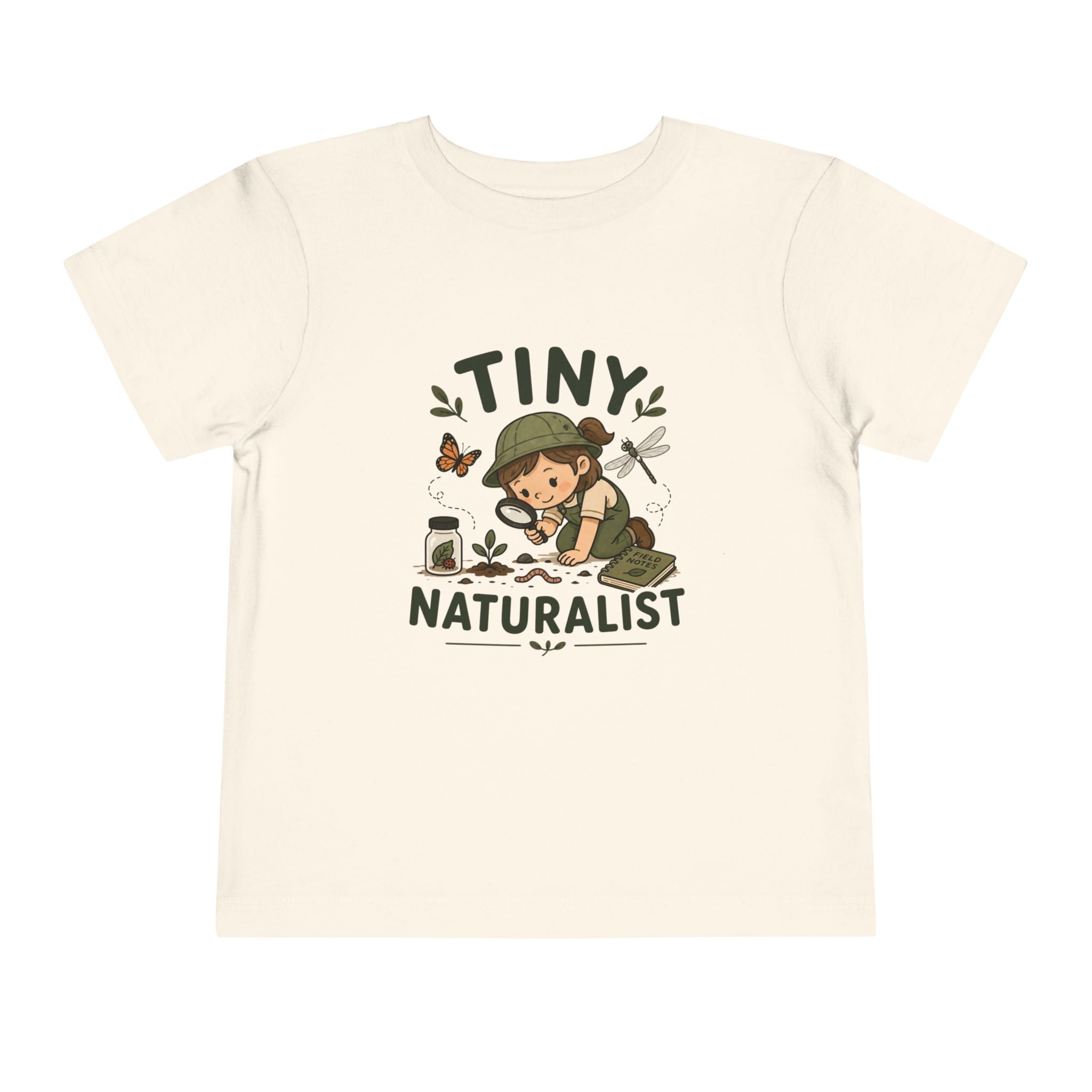 "Tiny Naturalist" Cute Girl Explorer Kids Shirt