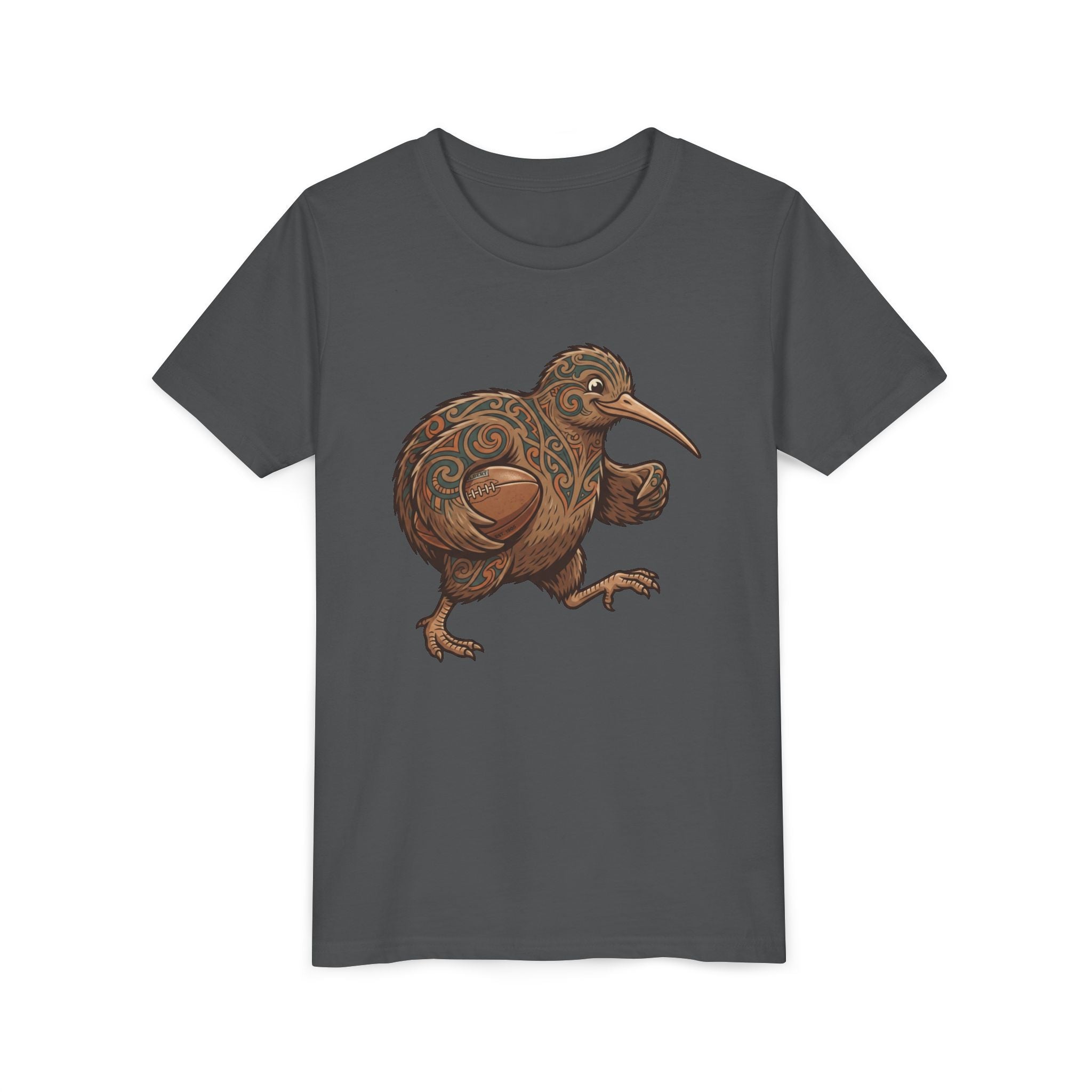 Youth Tee — Whimsical Maori-Style Kiwi Bird Kids Shirt