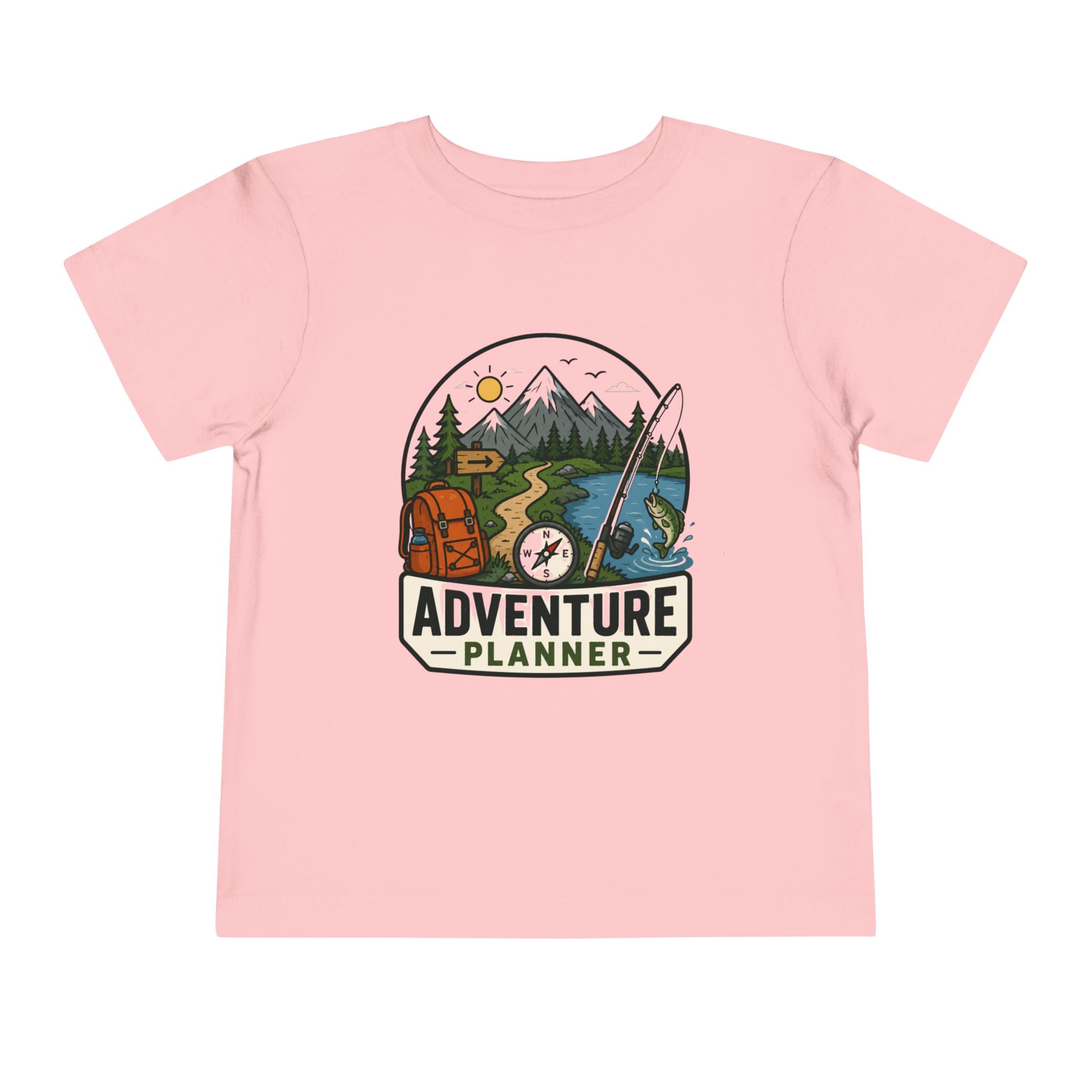 Adventure Planner Toddler Tee — Outdoor Camping & Fishing Kids Shirt