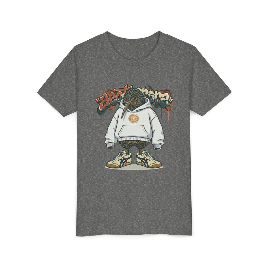 Youth Tee — Streetwear Kiwi Graphic "Aeotearora" Hoodie-Style Design