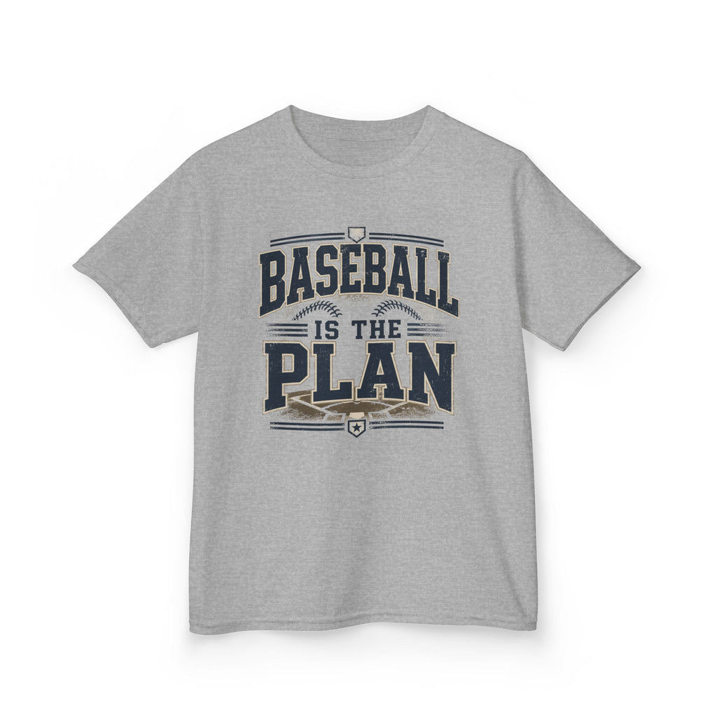 Baseball Is The Plan Kids T‑Shirt — Youth Baseball Graphic Tee