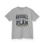 Baseball Is The Plan Kids T‑Shirt — Youth Baseball Graphic Tee