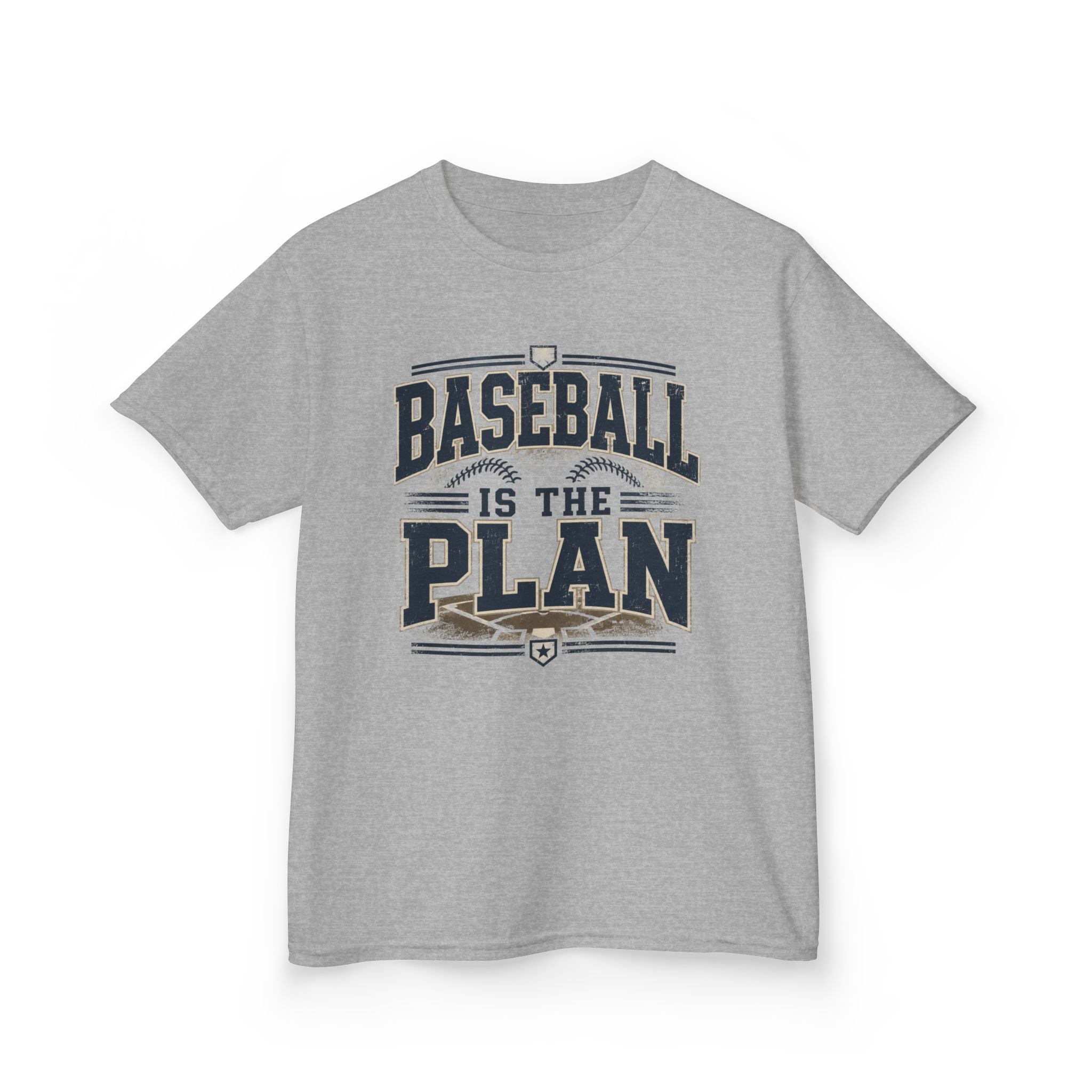 Baseball Is The Plan Kids T‑Shirt — Youth Baseball Graphic Tee