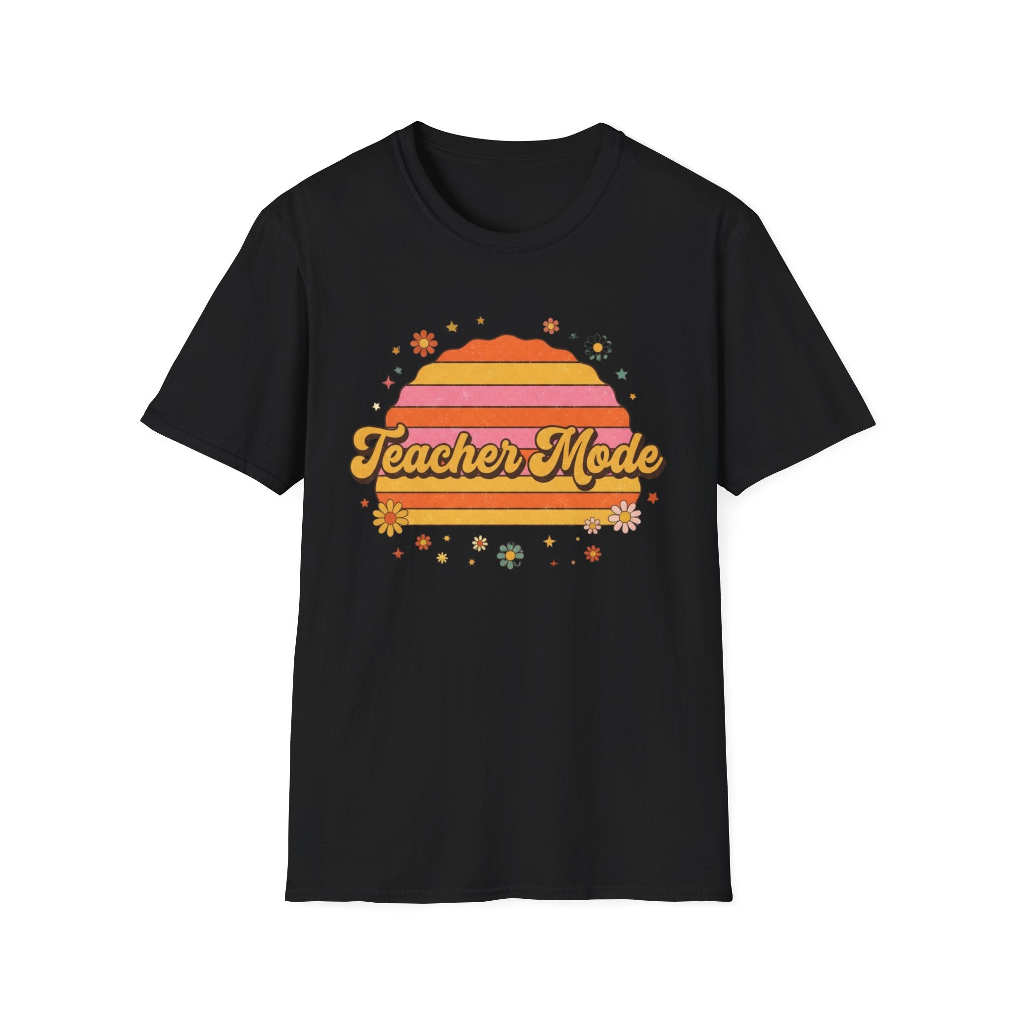 Teacher Mode - Retro Sunset Floral Graphic T