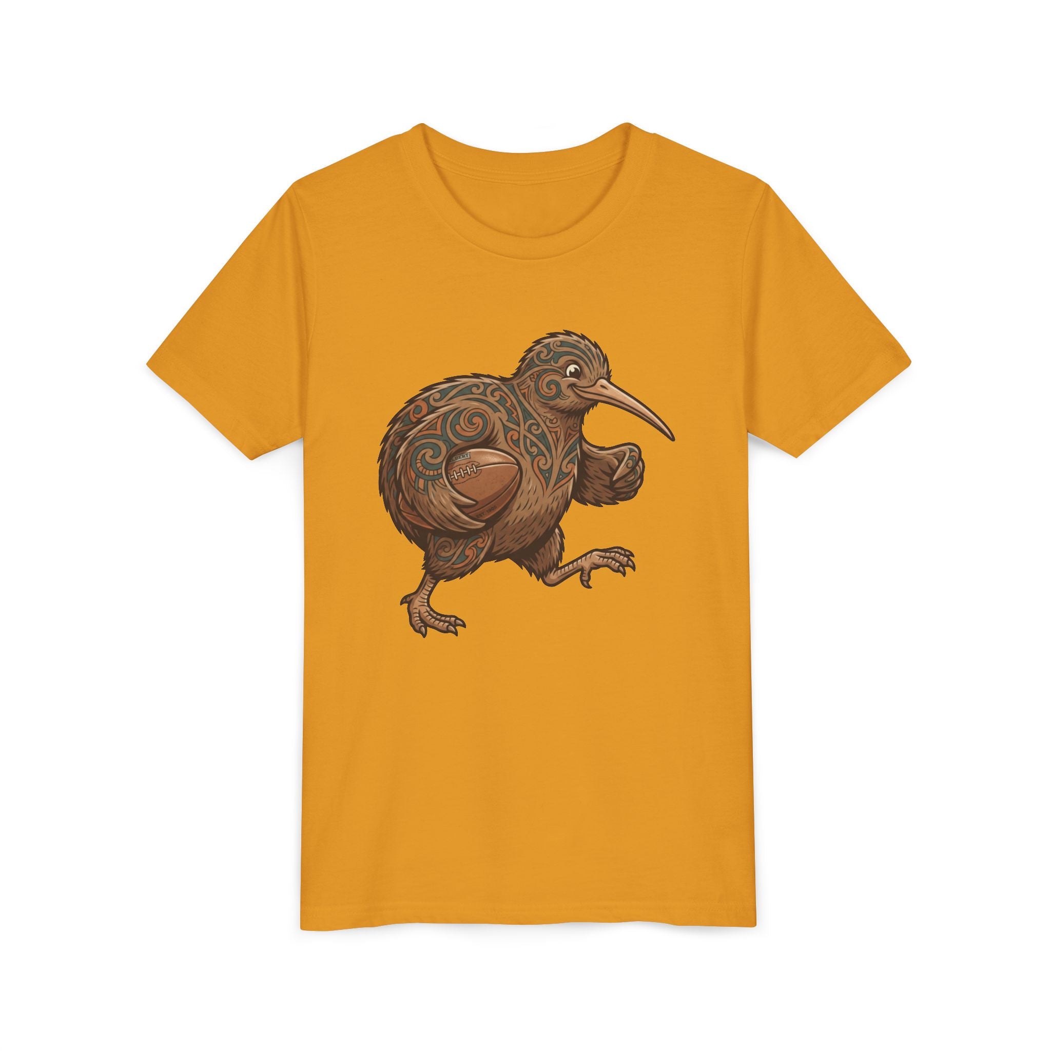 Youth Tee — Whimsical Maori-Style Kiwi Bird Kids Shirt