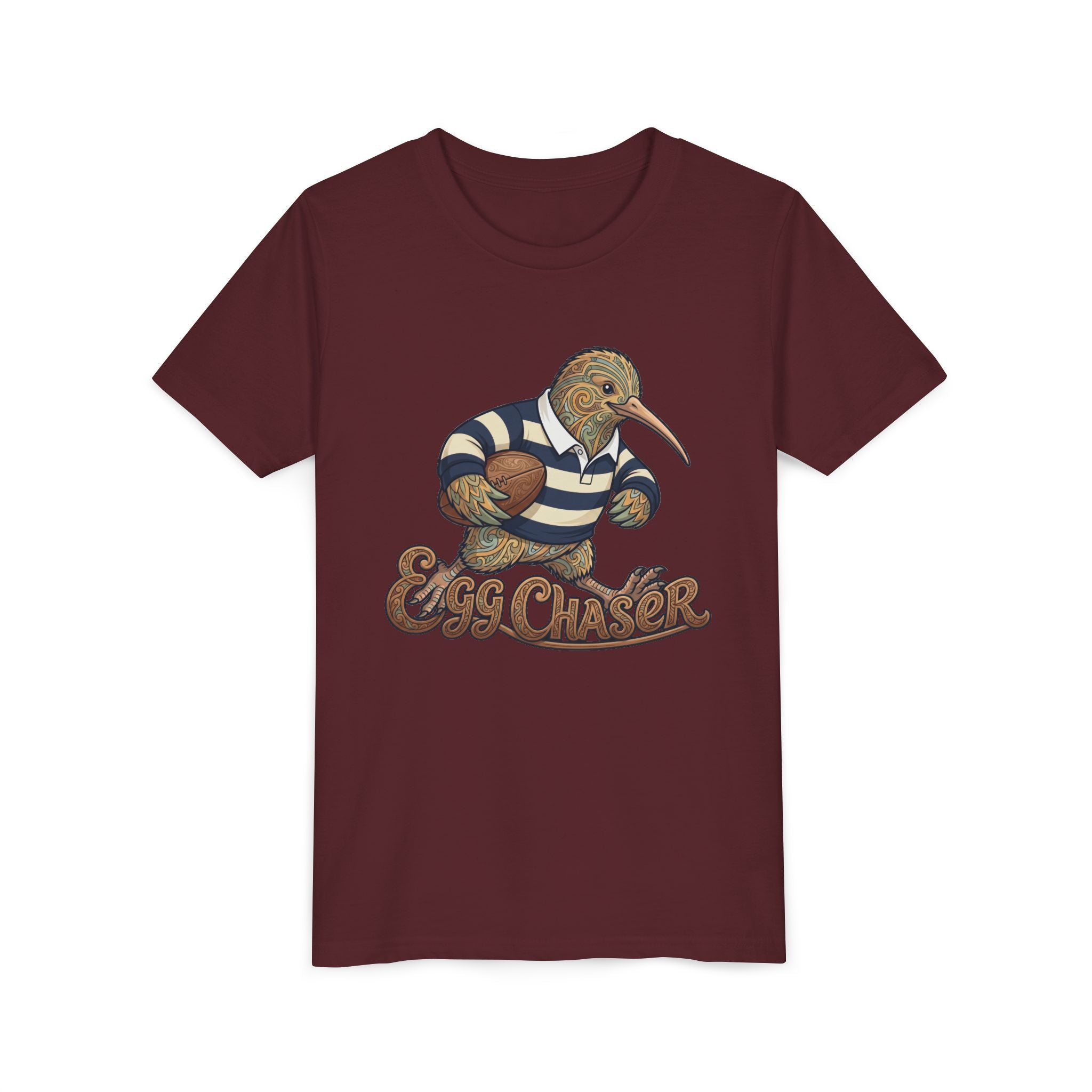 Kiwi Rugby Youth Tee — 'Egg Chaser' Vintage Sports Kids Shirt