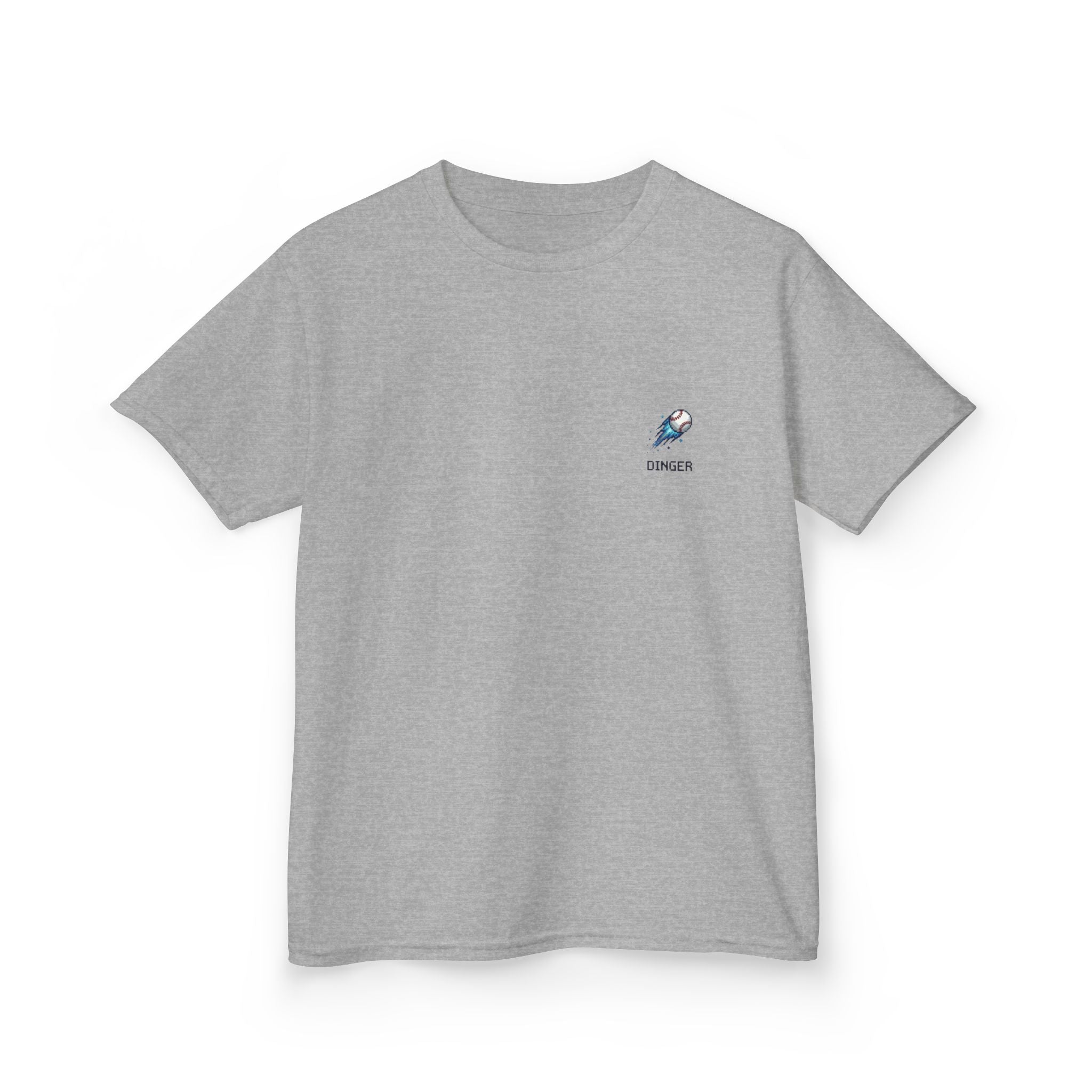 "Dinger" Pixel Art Baseball T-Shirt – Retro Gamer Baseball Tee
