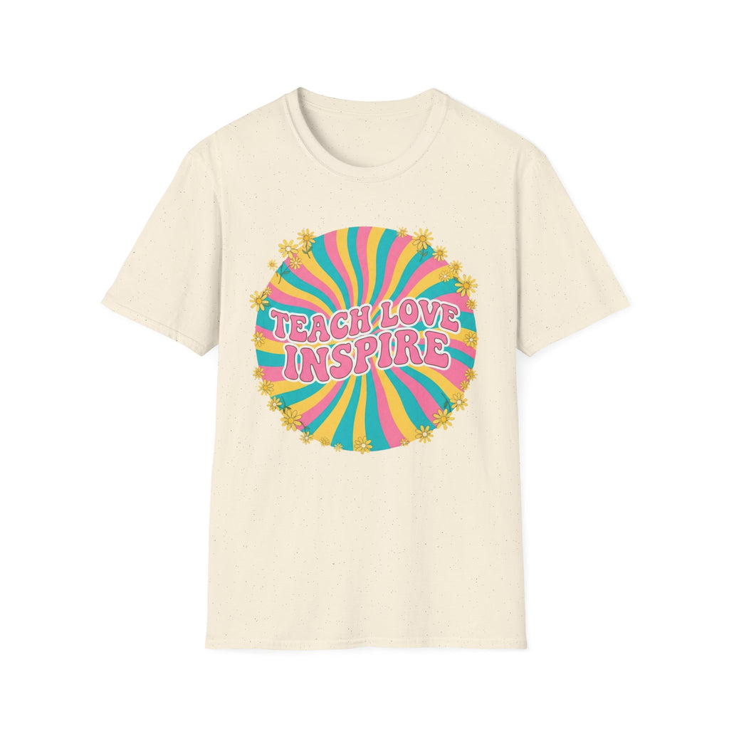 Teach Love Inspire Retro Rainbow T