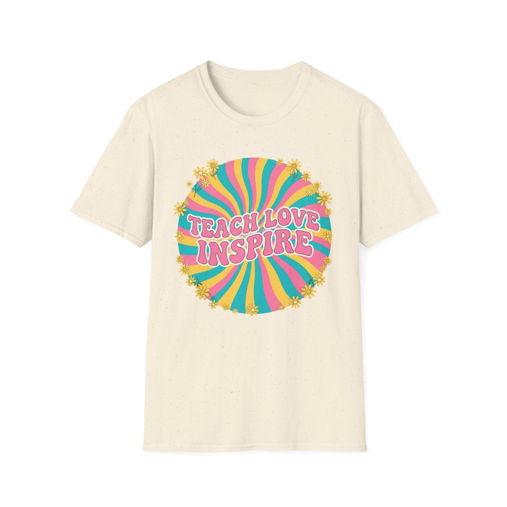Teach Love Inspire Retro Rainbow T