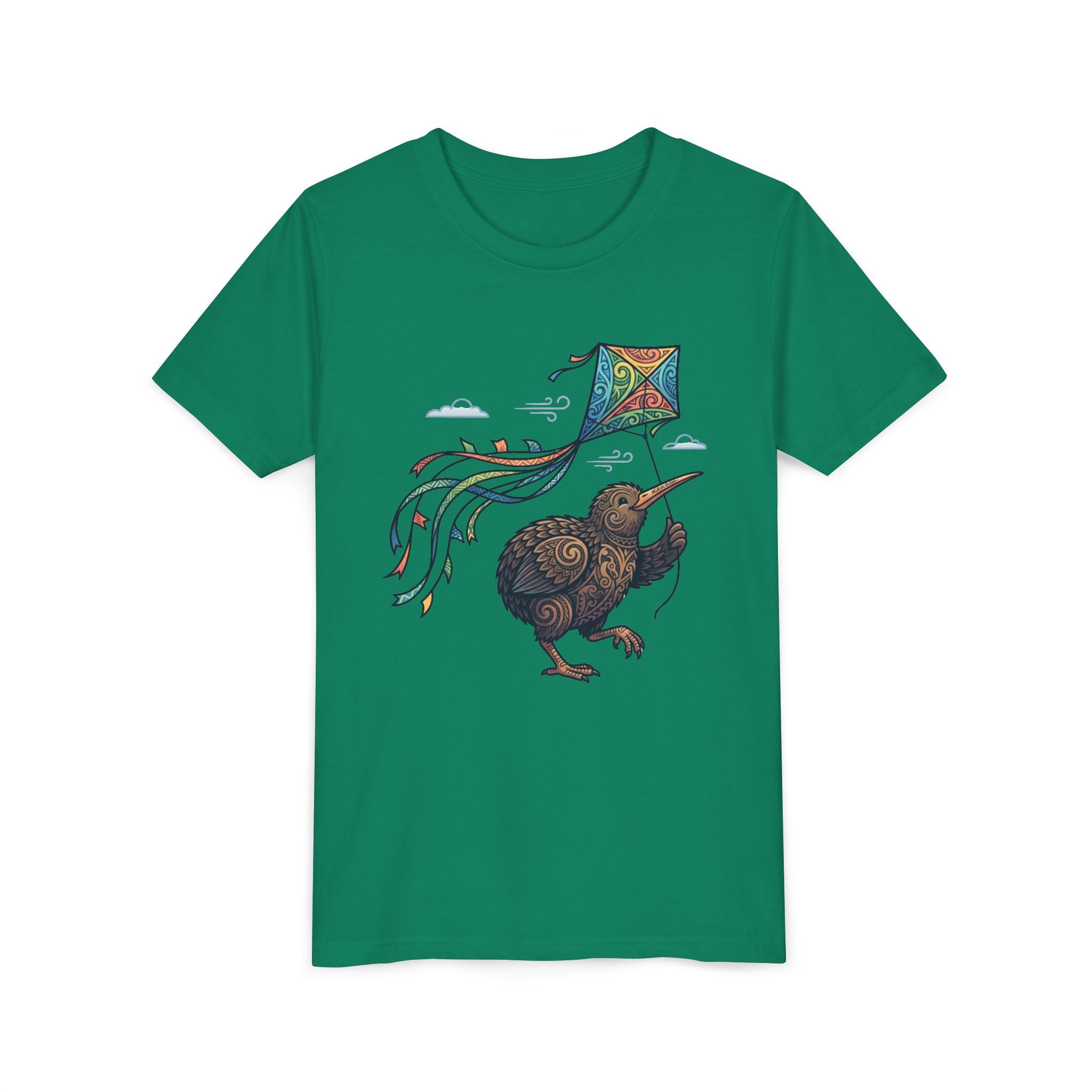 Kiwi Kite Kids Tee — Whimsical New Zealand Bird Graphic Youth Shirt