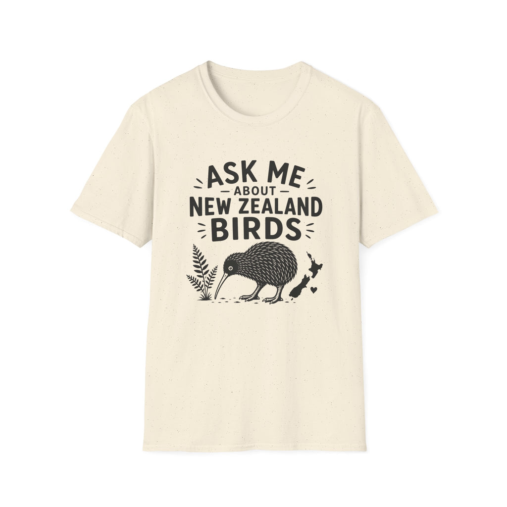 Ask Me About New Zealand Birds  — Kiwi & Native Wildlife Tee